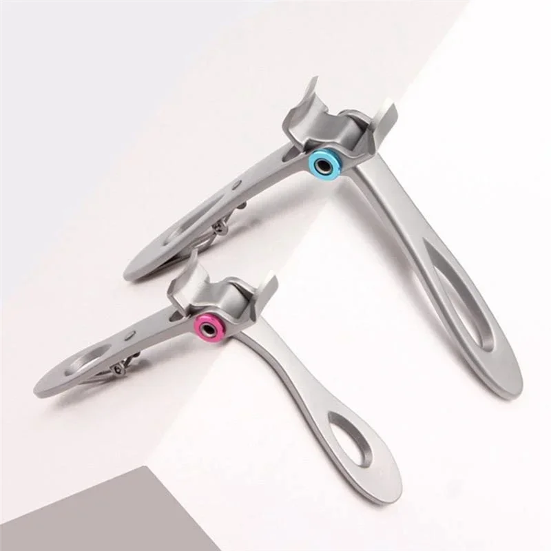 2PCS Large Opening Nail Clippers Thick Nail Trimmer Stainless Steel Professional Large Opening Tool Silver