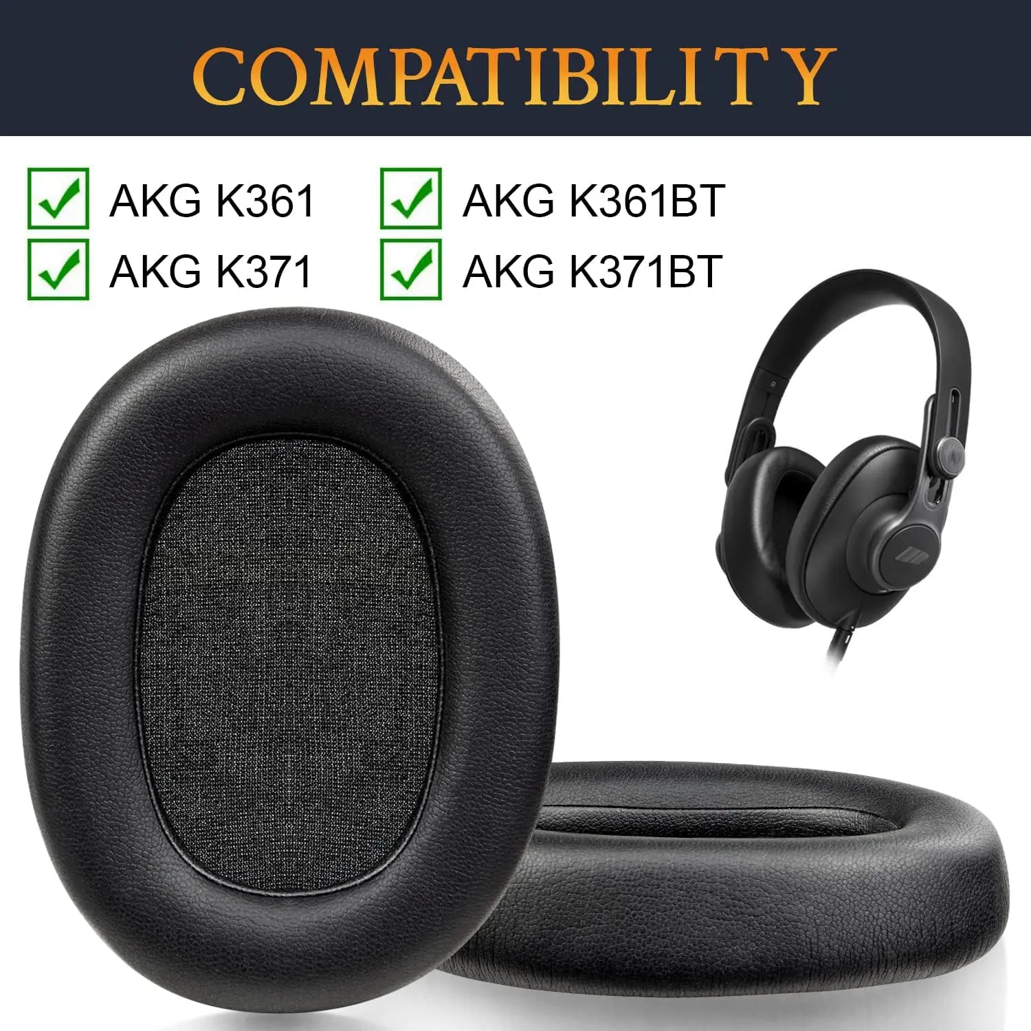 K371 Akg Headphones Replacement Ear Pads Protein Leather Earpads
