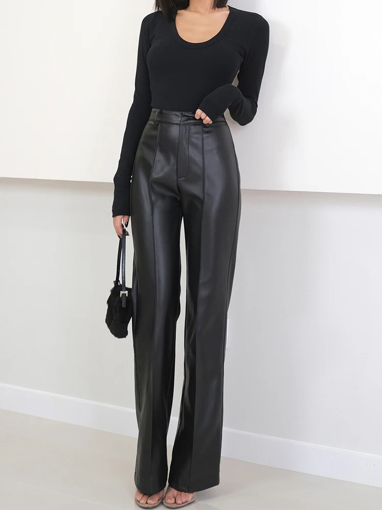 soerte leather wide straight pants 最初期 Se1e227d6c1a943f5b736a221ed0b9