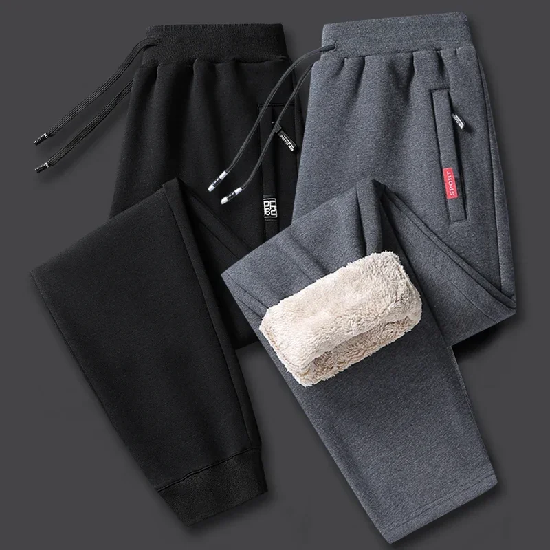 

Pants Winter Cotton Men Lambswool Jogging Leisure Outdoor Thickened Drawstring Sweatpants Men's Quality High Warm