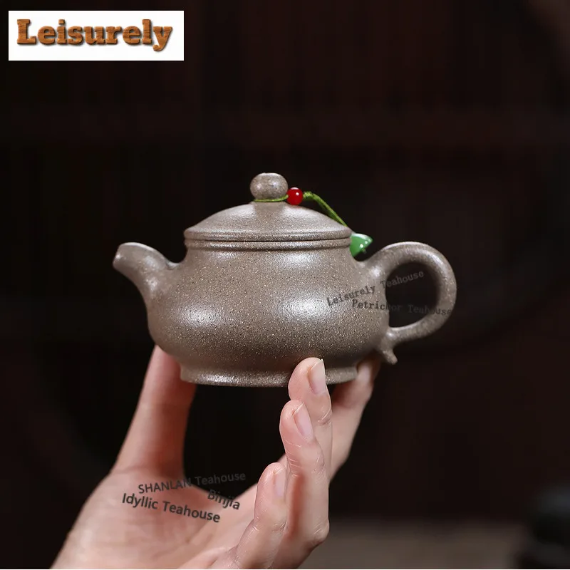 160ml Antique Yixing Purple Clay Teapots Handmade Pan Pot Raw Ore Multi-coloured Mud Kettle With Strainer Chinese Zisha Tea Set