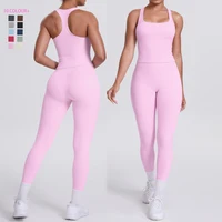 Yoga Top Set Fitness Gym Suit Training Sleeveless Sport Gym Tops Crossover Back Sports Underwear Tummy Control Slimming