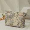 Embossed Floral Pattern Travel Makeup Bag Lightweight Cosmetic Organizer Handbag Wallet Pouch Portable Skincare Bag Toiletry Bag 2