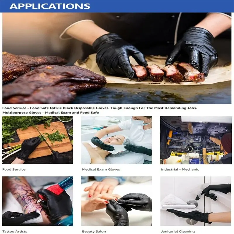 Disposable Gloves 100PCS Durable for Kitchen Cleaning Tattooing Hair Dyeing Pet Beauty Salons