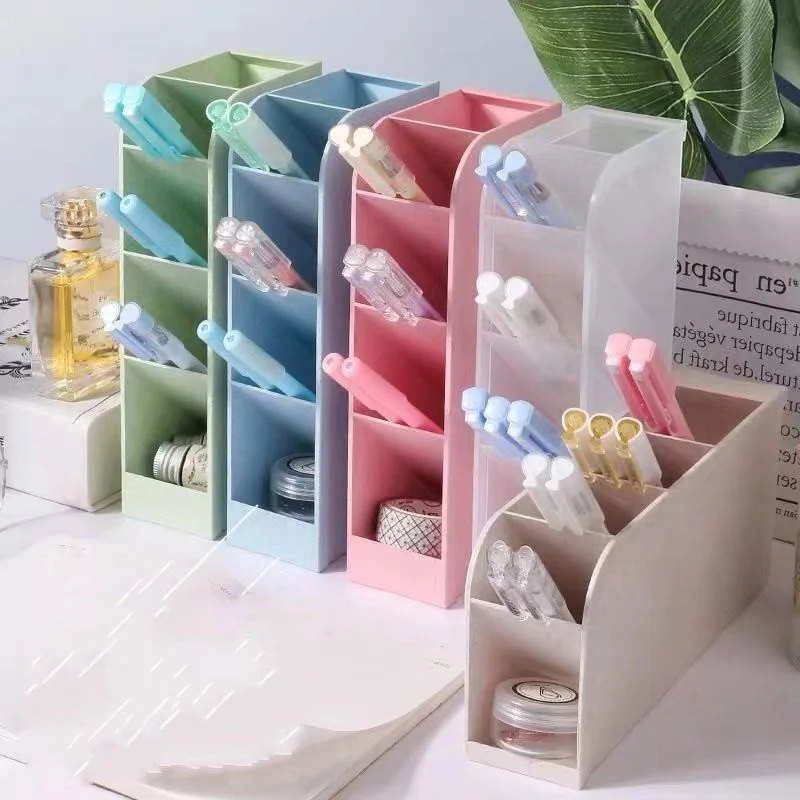 Ins Korea Desktop Pens Brush Organizer Stationery Holder Divider Organizer School Supplies pen holder,stationery organizer,stationery storage box,pen pencil case