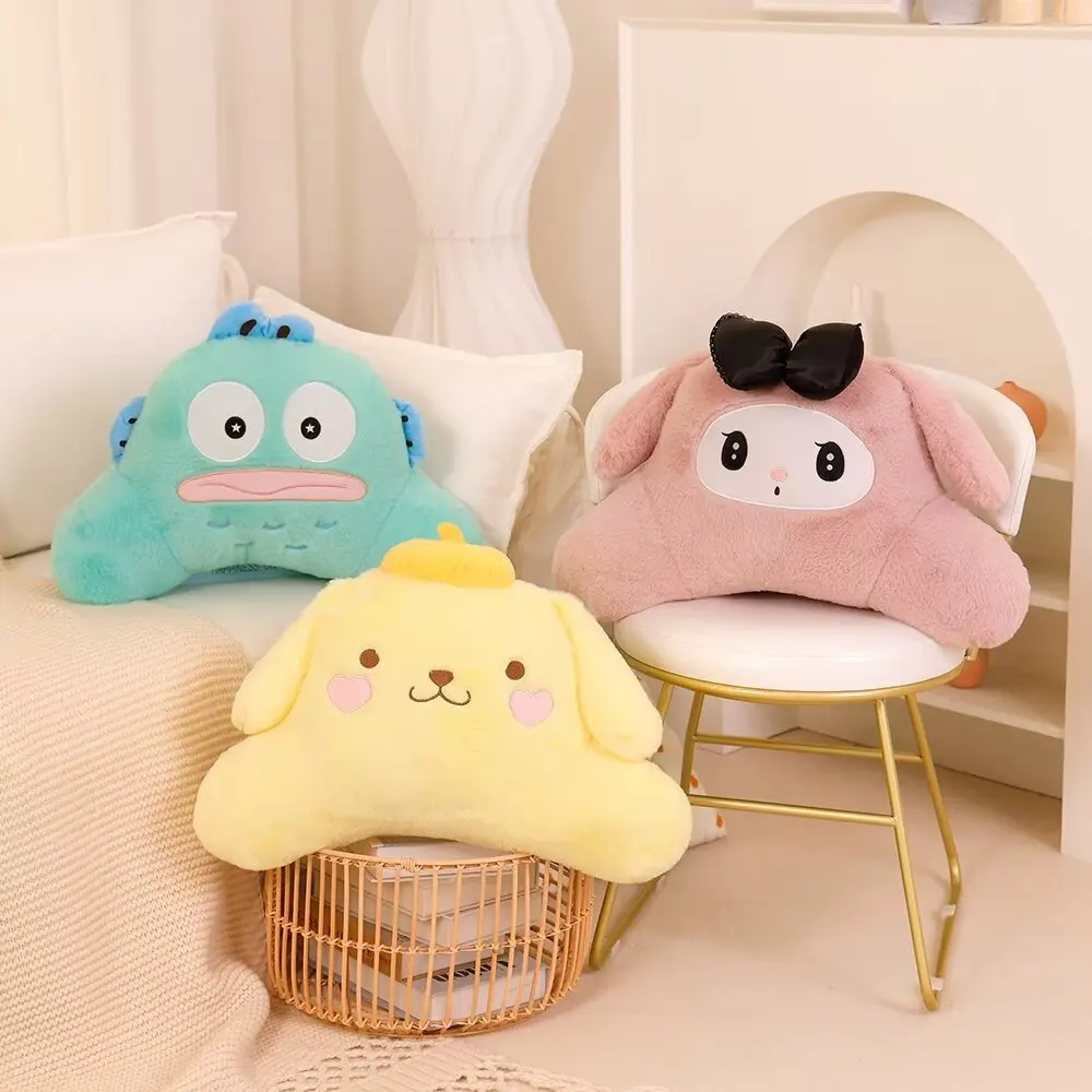 thumbnail image 5 of Cómodo cojín trasero Kuromi My Melody, muy suave, pompón Purin Hangyodon, almohada para sofá cama, cojín de apoyo Lumbar para niña, 5 of 5