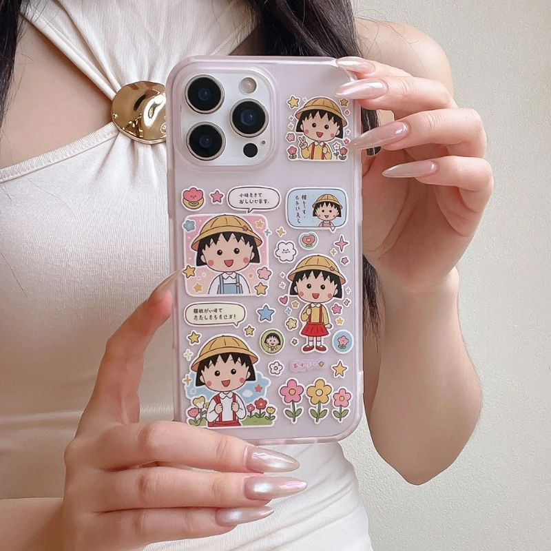 Adorable Chibi Maruko-chan Shockproof Phone Case - Cartoon Anime Hard Cover