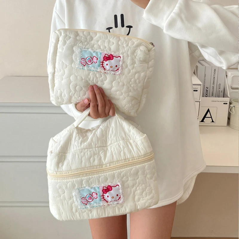 

Аниме Sanrio косметичка Hello Kitty Y2K Cinnamoroll Kawaii мультфильм Милая уличная дорожная Портативная сумка для хранения Игрушки для девочек Подарки