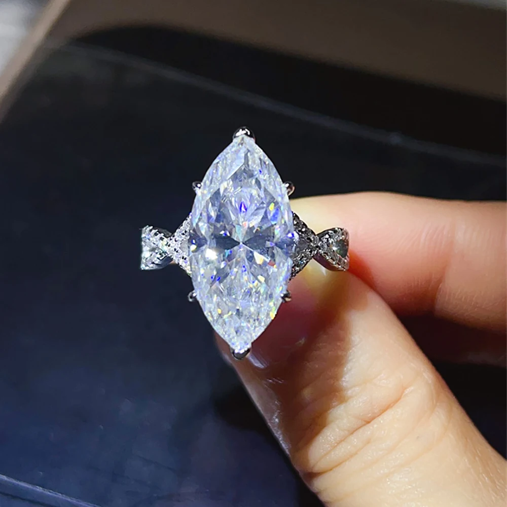 Serenity 10ct Marquise Big Moissanite Rings for Women Men Gift Sparkling Lab Diamond Wedding Rings Solid S925 Plated 18K Jewelry 11 Se1e2d0cfc6ec4d0c915b11bad812771cl