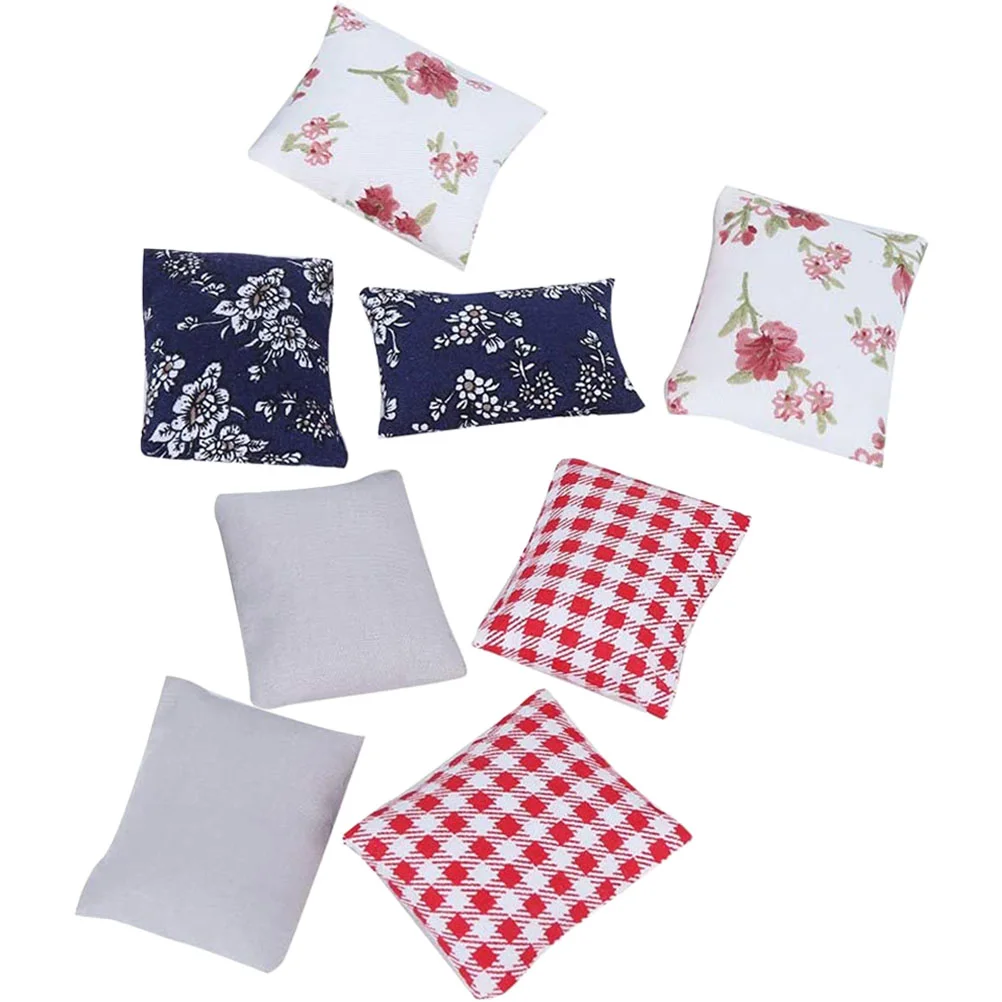 

8Pcs Cloth House Wear-resistant Mini House Decors Decorative Fake Pillows