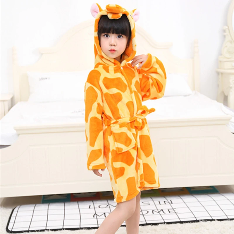 Kids Flannel Bathrobe Pajamas child bathrobe flannel pajamas