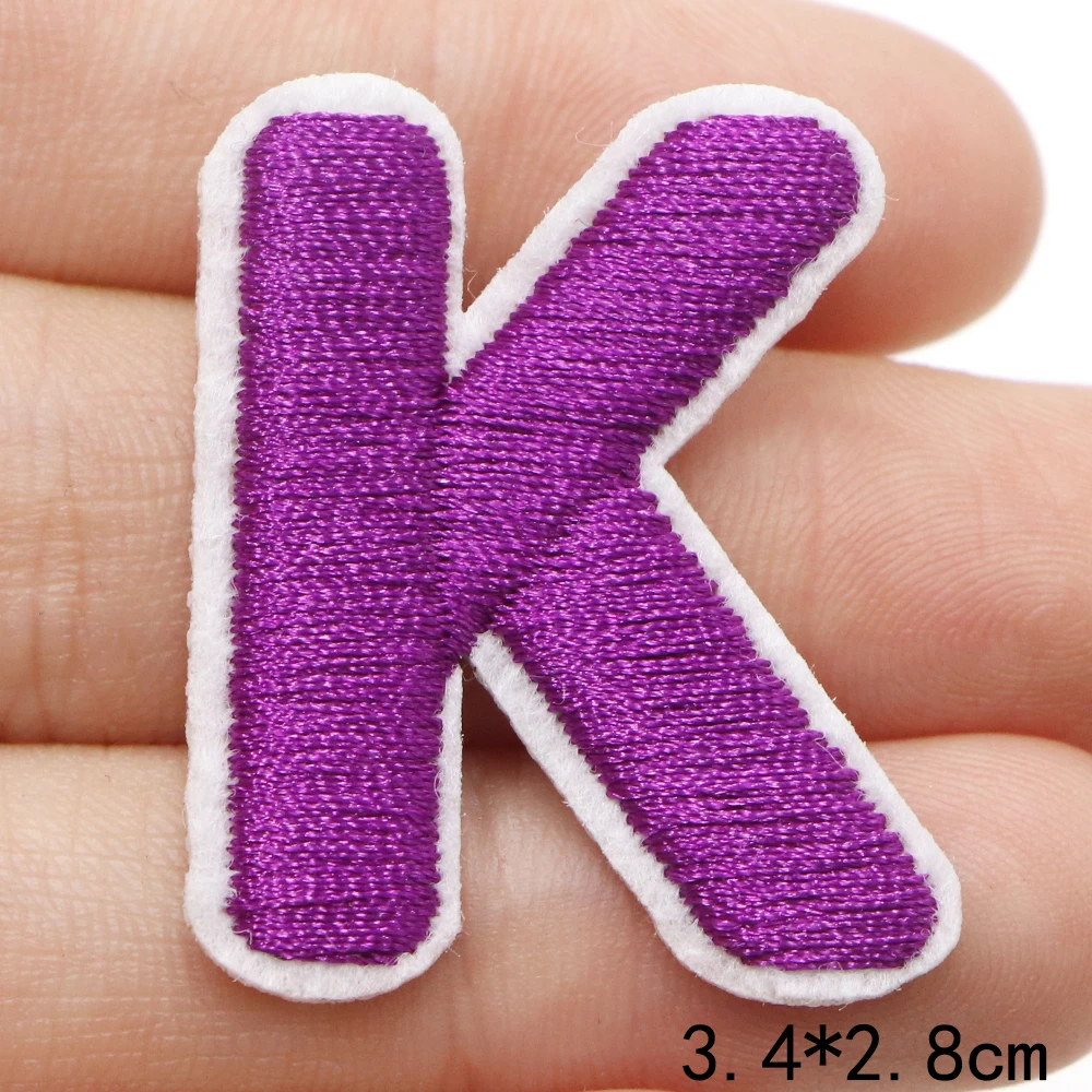 1pc kleine englische Alphabet Buchstaben Patches bügeln für Kleidung Stickerei Aufkleber Name Logo DIY Stoff Dekor Näh zubehör – Detail 14