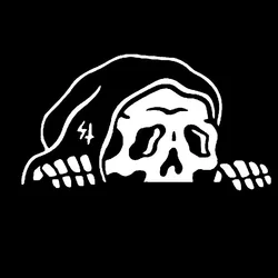 Vibrant Cartoon Skull Stickers - Funny & Cute Decals - S (WHITE)