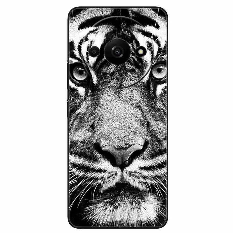 Animal Design Black Silicone Protective Case - Cool Wolf Edition