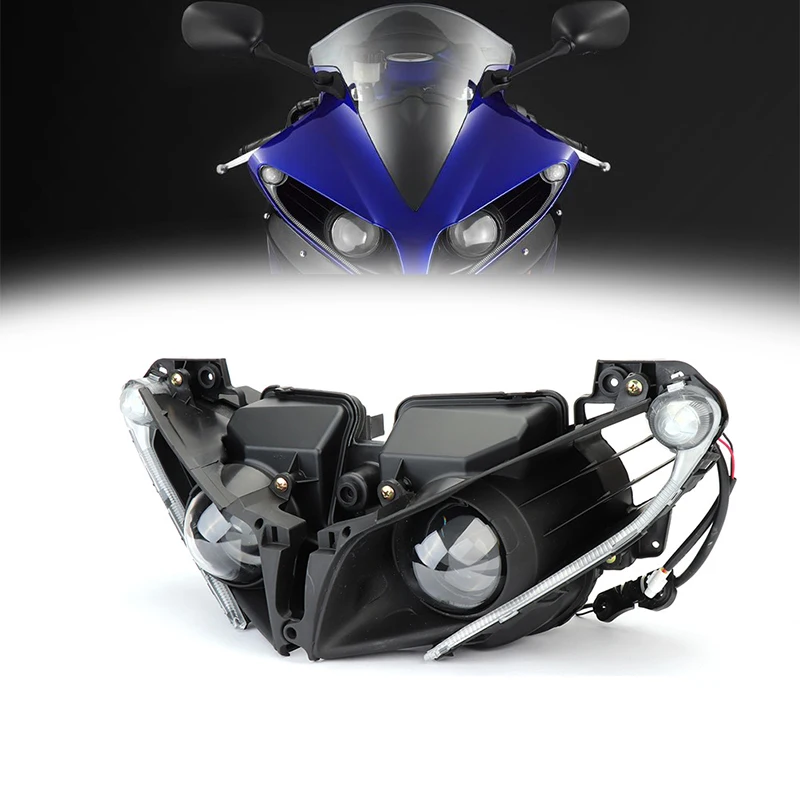 

Новая передняя фара в сборе для мотоцикла Yamaha YZF R1 2012 2013 2014 детали для мотоцикла передняя фара