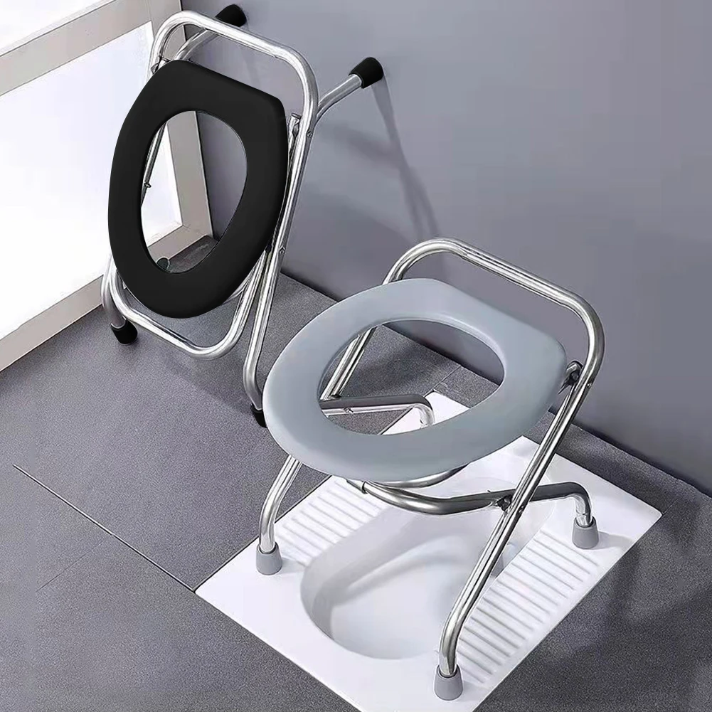 Portable Camping Toilet Foldable Folding Toilet Stainless Steel Travel Toilet Car Toilet Pregnant Woman Toilet Stool for Camping 3