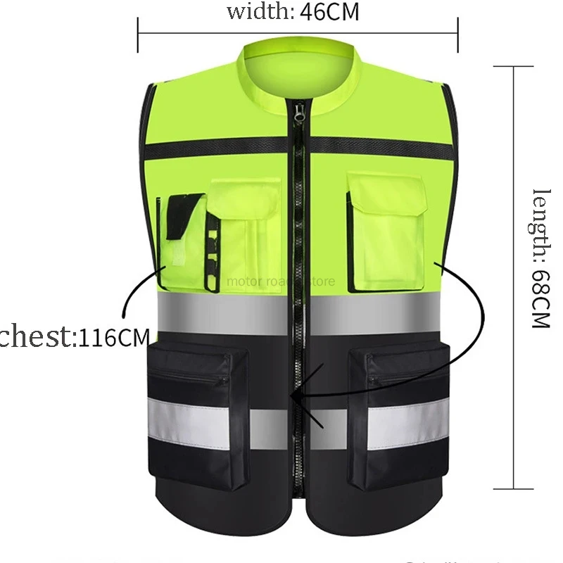 Reflective Vest Safety Running Gear with Pocket Neon Yellow High Visibility for Running Biking Walking Men & Women reflective safety vest,reflective safety jacket