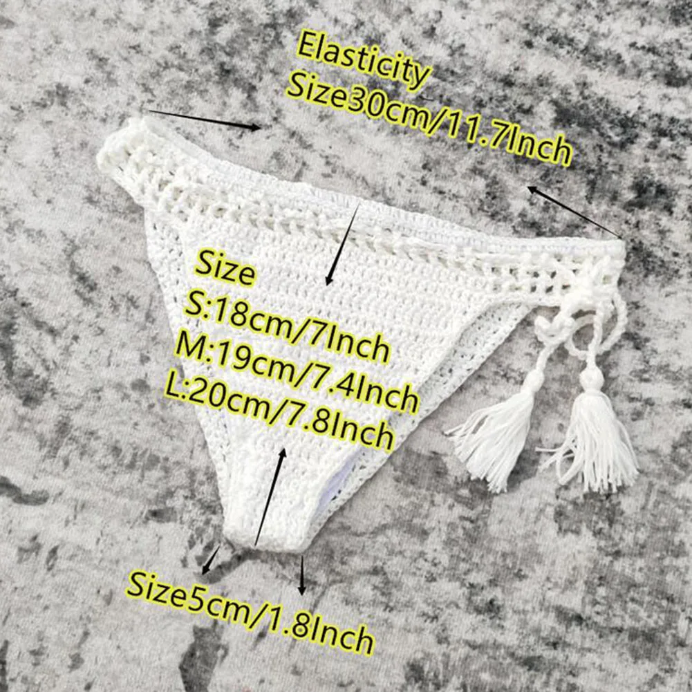 Thongs Briefs Hand Crochet Drawstring Holiday Low Rise Pool Summer Sunbathing Swimming Vacation Beach High Quality
