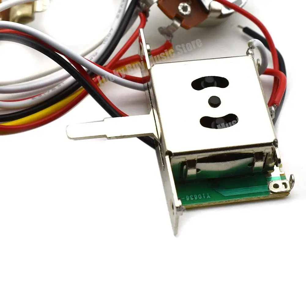 3 Pickup Guitar Wiring Harness Prewired A500K B500K Big Pots 3/5 Way Switch 1 Volume 1 Tone Black-White
