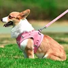 Dog Harness Dog Traction Rope Corduroy Breathable Dog Chest Strap Reflective Pet Chest Strap Walking Rope Set 3