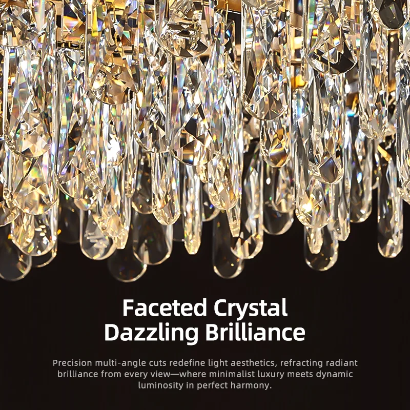 Modern Living Room High Ceiling Chandelier Crystal LED Chandelier Designer Nordic Dining Room Lamp Lighting 5