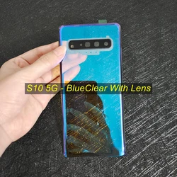 Crystal Clear Glass Battery Cover Replacement - Premium Rear Housing Case (S105G - BlueClear Lens)