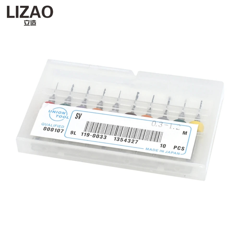 LIZAO 10pcs 0.3mm-1.1mm 마이크로 PCB 드릴 비트 회로 기판 제작을위한 텅스텐 강철 CNC 드릴링 도구 전자 DIY