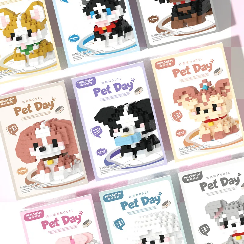 Animal Small Particle Dog Cat  Mini Building Blocks DIY Assembly Brick Set Educational Toys for Kid 10 To 12 Year Birthday Toy 4