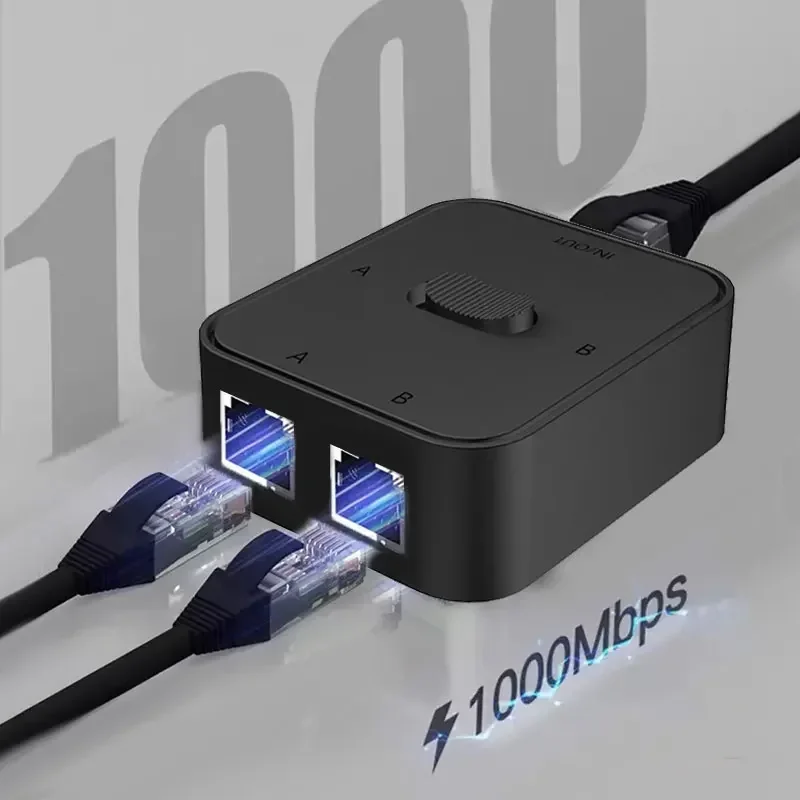 2포트 1000Mbps 기가비트 네트워크 스위치 RJ45 스위치 네트워크 분배기 케..
