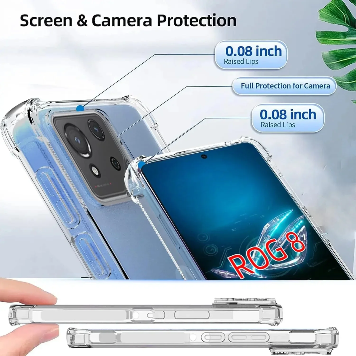 Soft TPU Transparent Phone Case, Protective Airbag Shockproof Cover