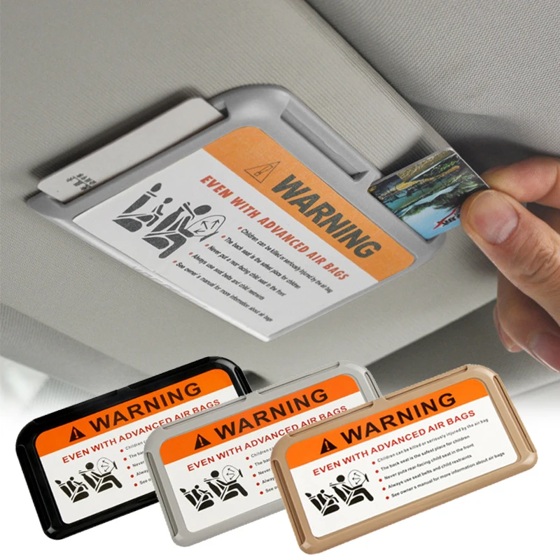 Car Card Clip Sun Visor Organizer Temporary Parking Card Holder Dash Board Paste Mount Auto Interior Storage Stowing Tidying 1Pc