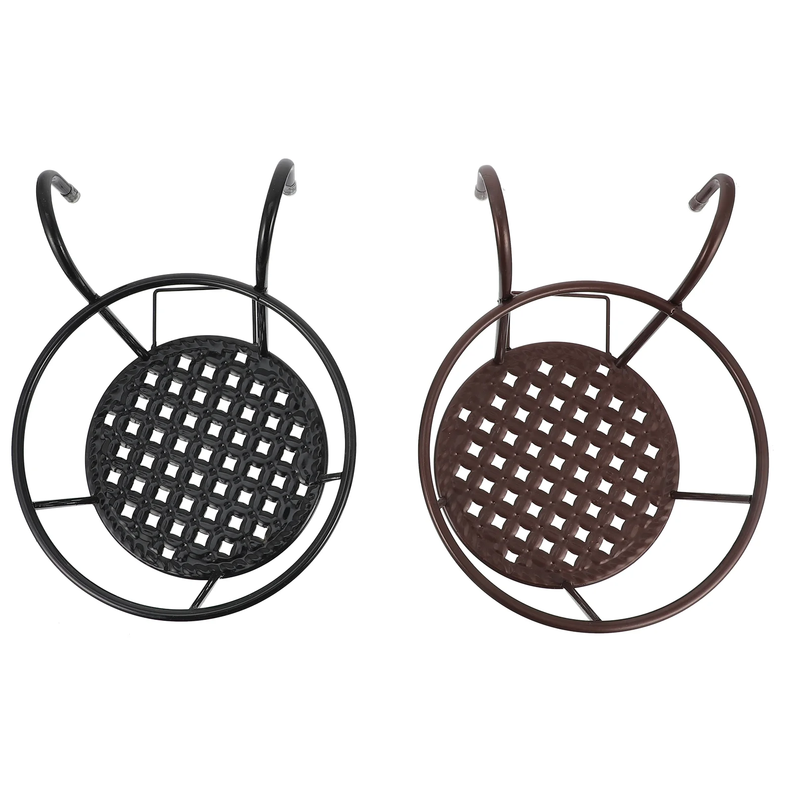 

2 PCS Hanging Planter Railing Flower Pot Holder Stand Decor Indoor Balcony Baskets Fence Pots for outside Iron