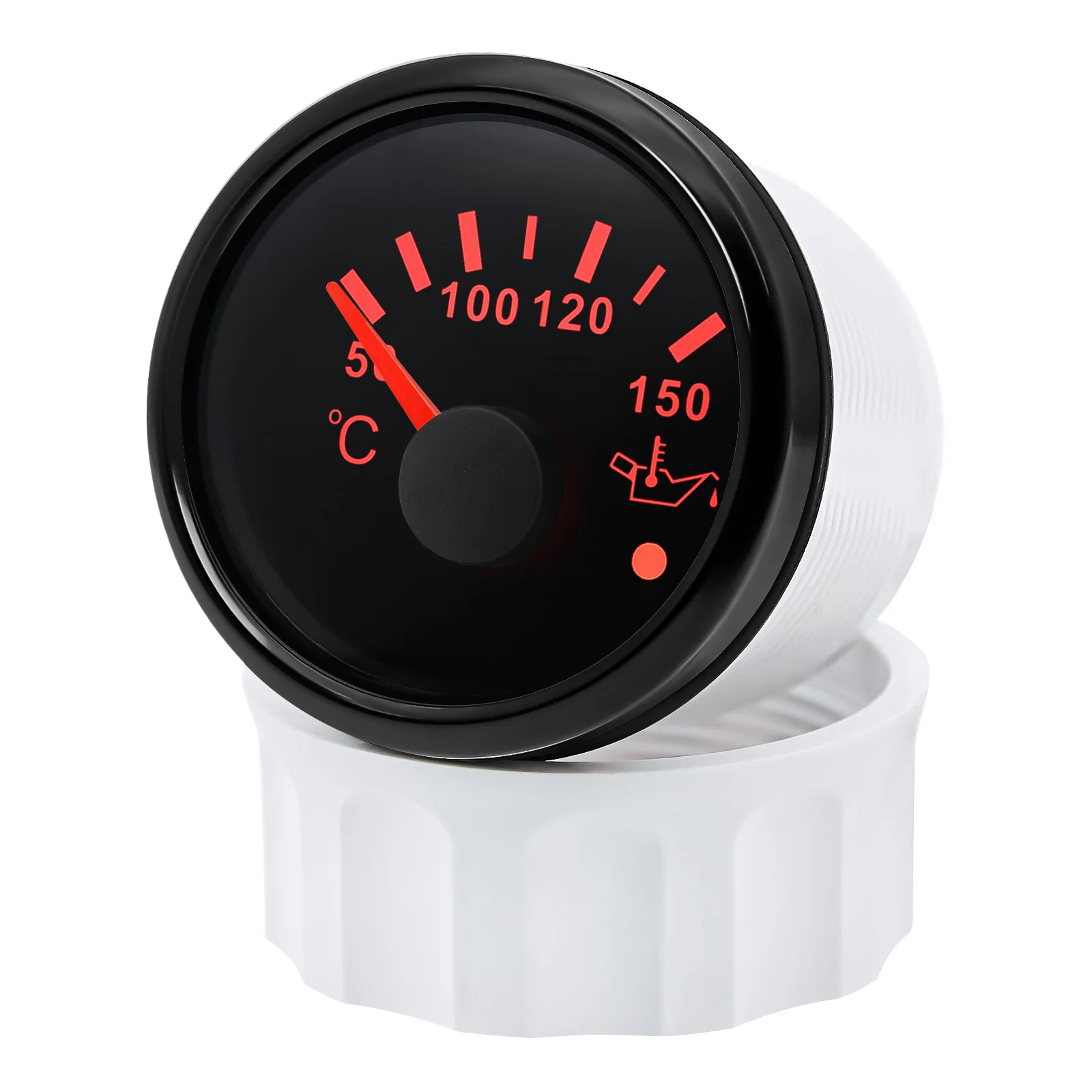 52MM 자동차 게이지 오일 온도 게이지 50-150 ° C 디지털 오일 온도 센서 1/8NPT 12V 24V 자동차 보트 해양 오토바이용 알람 포함