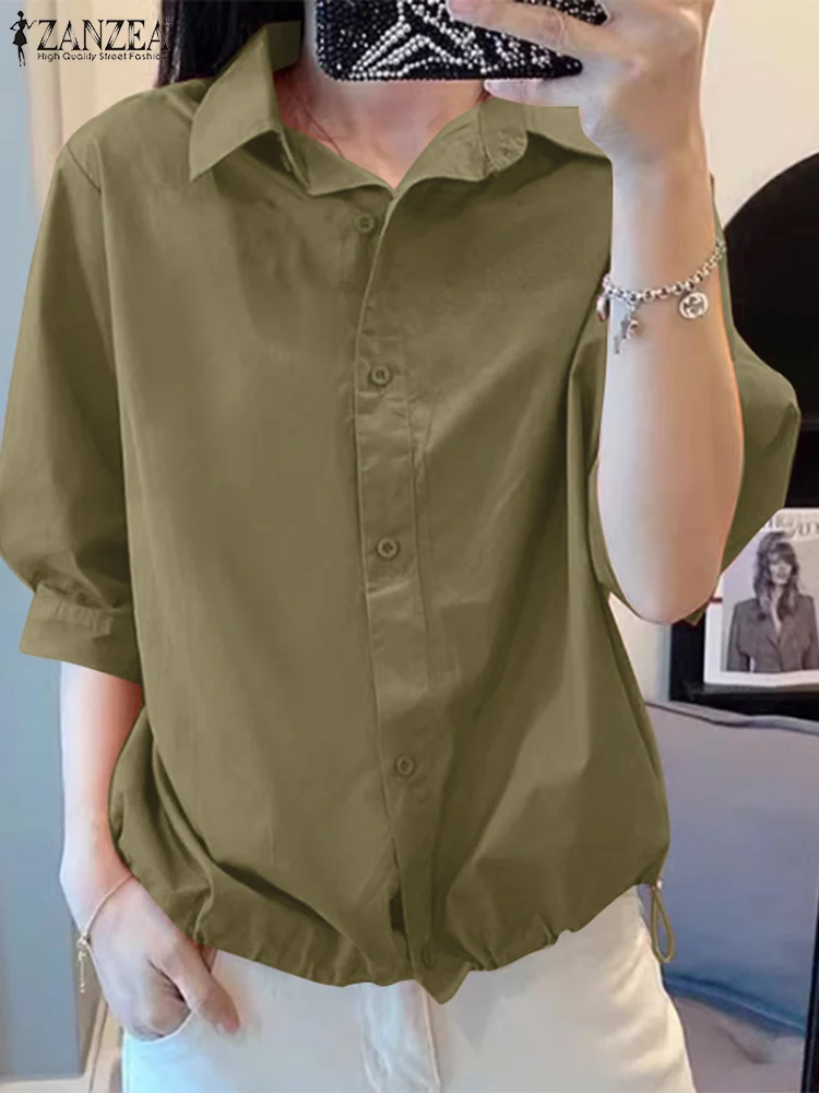 

Женская свободная рубашка с коротким рукавом, в Корейском стиле