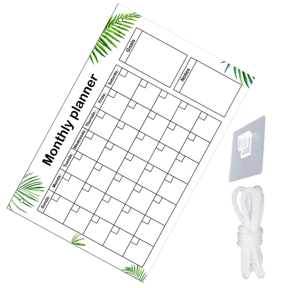 Monthly Planning Note Board Wall Memo Acrylic Frame Dry Erase Signs Erasable Notepads Writing Creative