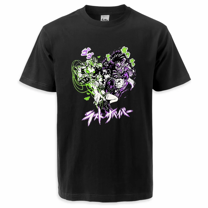 Magliette Estive Bizarre Adventure Di Jojo Mens Japan Mangas Anime Jojo T-Shirt Da Uomo Hip Hop O-Collo Camisa Masculina Cotton Tees