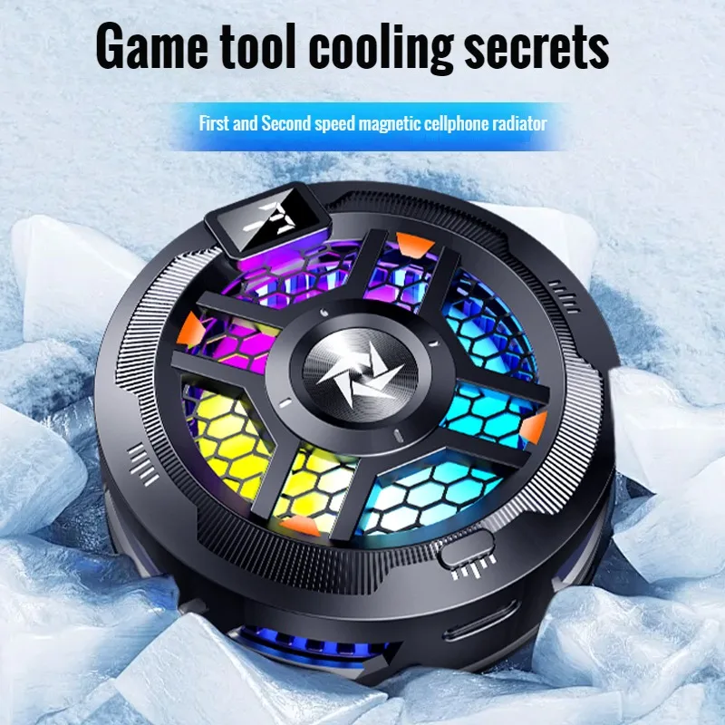 Phone Cooler Mobile Phone Magnetic/ Back-Clip 2 In 1 Semiconductor Radiator RGB Light IOS Android PUBG LOL Game Cooler