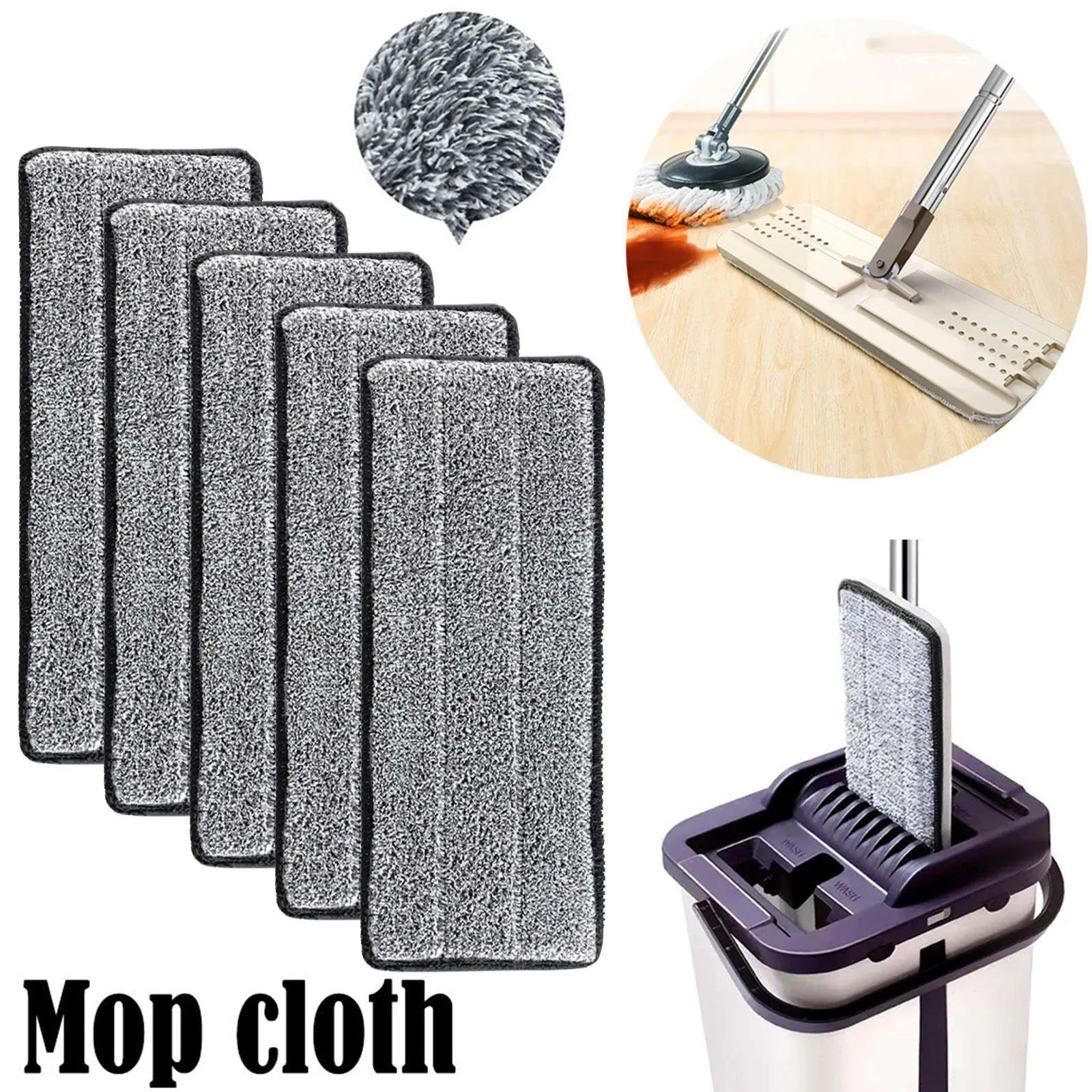 3-20pcs Microfiber Mop Pad Replacement Microfiber Washable Spray Mop Dust Mop Household Mop Head Cleaning pad grey color 3