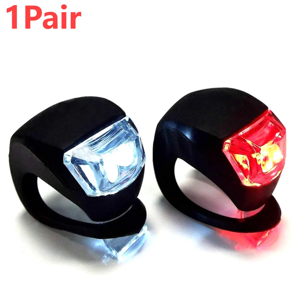 1-4 paia LED in silicone per bicicletta anteriore set di luci posteriori 3 modalità impermeabile MTB Mountain Road Bike ciclismo faro coda lampada di avvertimento