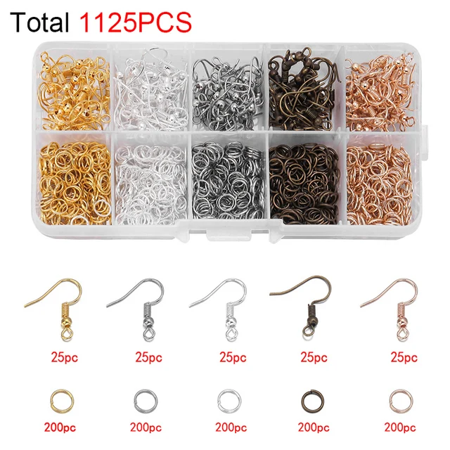 450-1450pcs/Box Jewelry Making Kits Lobster Clasp Open Jump Rings End Crimps Beads Box Sets Handmade Bracelet Necklace Findings L7 Mixed color