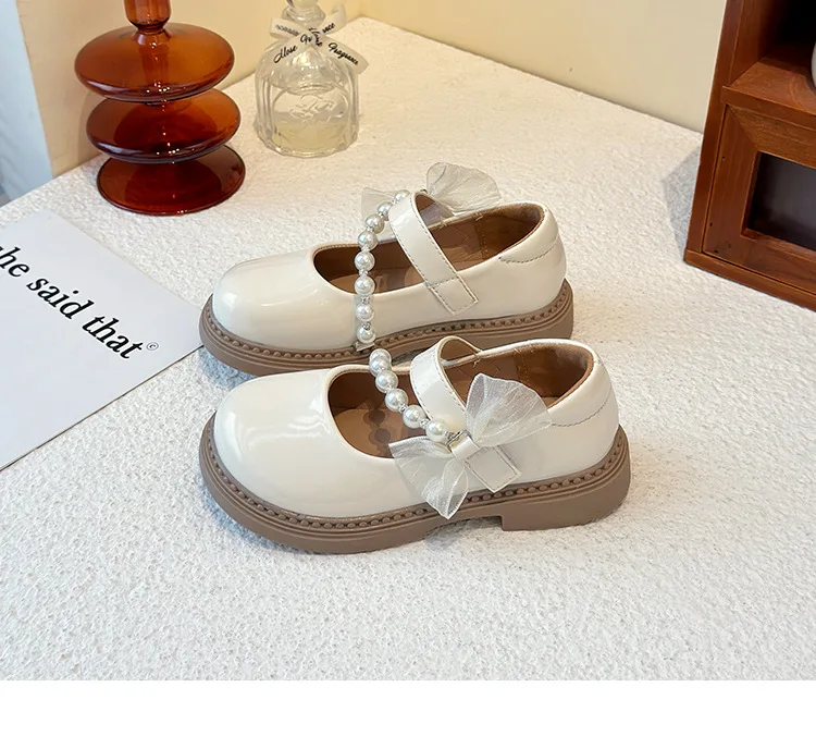 Mädchen Frühling Herbst Neue PU Leder Schuhe Weiche Sohle Nicht-slip Prinzessin Quadratischen Mund Schule Student Loafer Schuhe Größe 26-36 – Detail 4