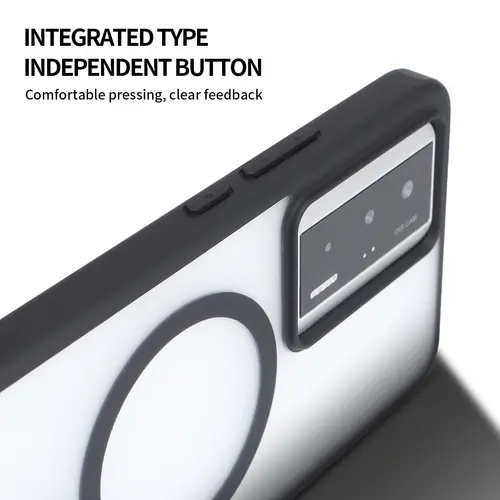 For Xiaomi POCO F5 Pro 5G Shockproof Phone Case Magnetic Luxury Matte  Clear Magnetic Wireless Charging Magsafe Case - Image 3