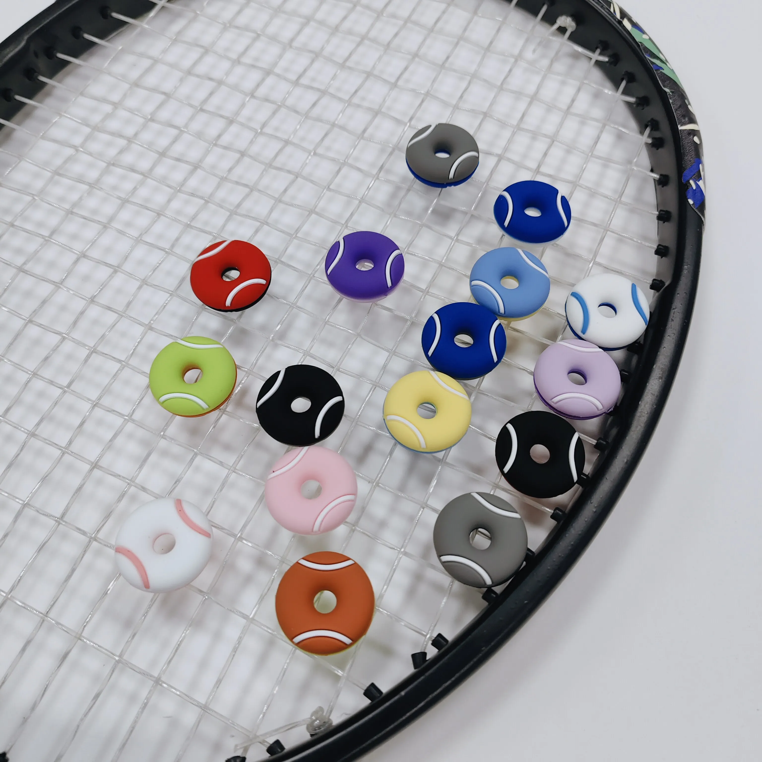 HEAD Multi-Color Silicone Tennis Racket Shock Absorber with Double-Sided Fish Head Logo - Available in 10/30/50pcs Sets