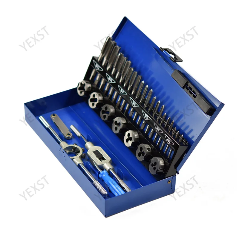 

32pc M3-M12 Metric Tap and Die set Hand Tapping Tools Screw Thread Tap Die Wrench Set