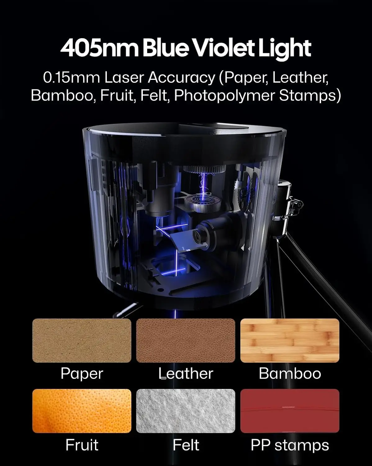 LP1 Pro Laser Engraver for Beginners, Mini Portable Laser Engraving Machine for Wood/Leather/Felt, 190g Lightweight, 10,000+ Hou