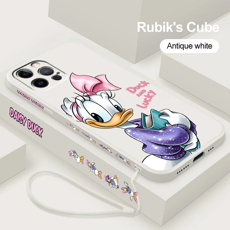 

Daisy Duck Disney Anime For Apple iPhone 15 14 13 12 11 XS XR X 8 7 SE Pro Ultra Max Plus Mini Liquid Left Rope Phone Case