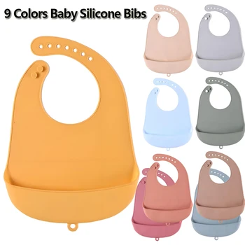 Bavaglino impermeabile regolabile Bavaglini impermeabili Neonati Morbido silicone commestibile Neonato Saliva Gocciolante Asciugamano sbavante Sciarpa per bambini BPA gratuito