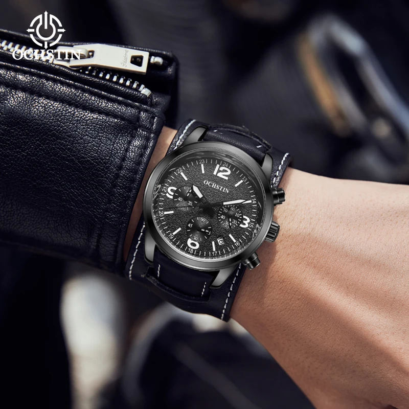 OCHSTIN New 2023 Casual, Simple, and Fashionable Fully Automatic Glow Multi function Quartz Movement Glow Men's Quartz Watch