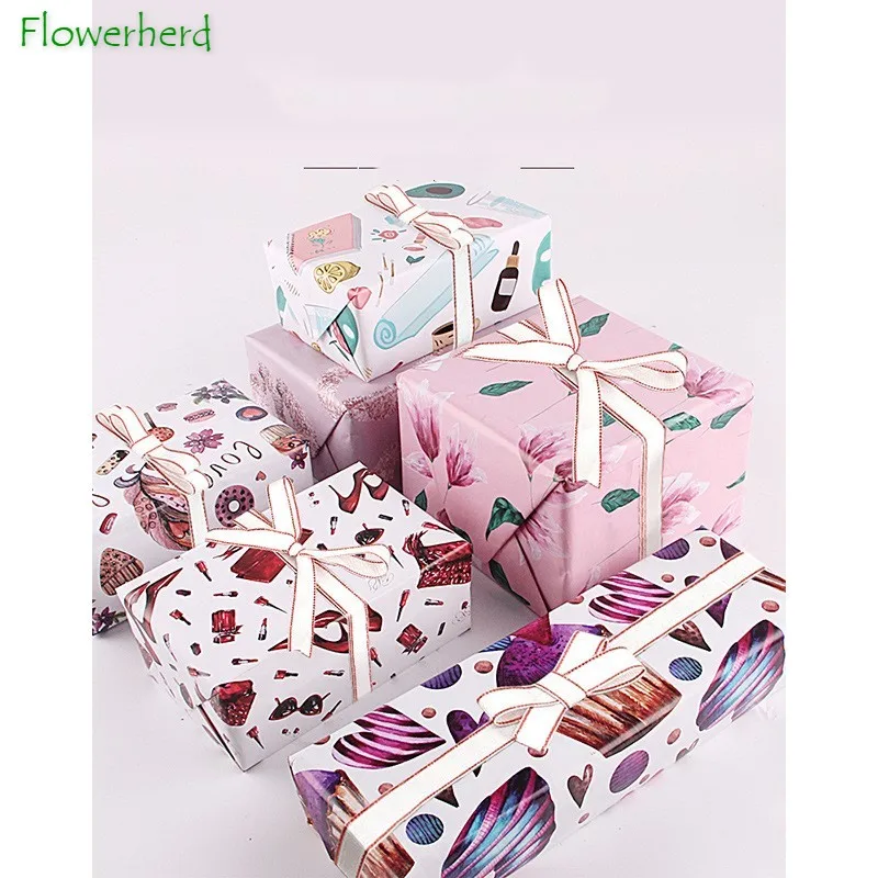 10/5pcs 50X70CM Happy Birthday Gift Wrapping Paper Christmas
