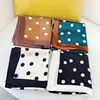 70*70cm Fashion Handkerchief Dot Print Silk Satin Neck Scarf For Women Small Shawls Hair Scarfs Female Bag Scarves For Ladies 6